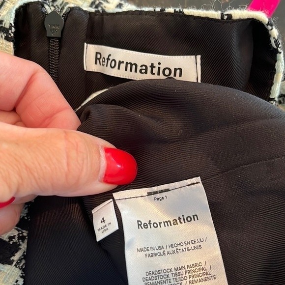 Reformation Nicky Skirt in sky tweed 4 - Picture 4 of 5